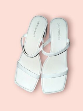 Jeffrey Campbell 90’s style Jelly White Minimalist Square-Toe Slide Sandals